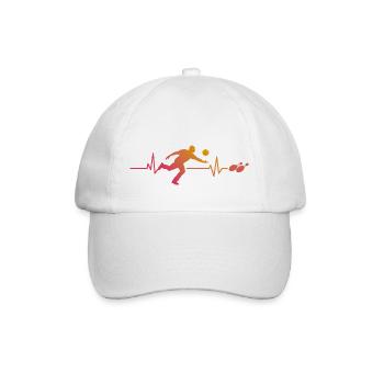 Bowling heartbeat - Baseball Cap - white/white - Front