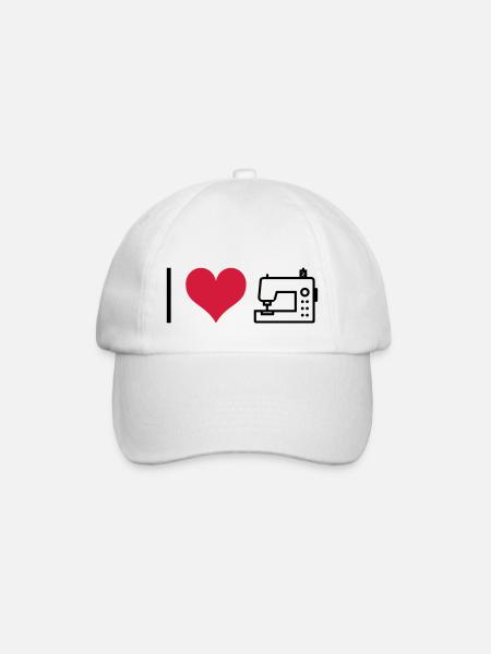 Máquina de coser - Gorra béisbol - blanco/blanco