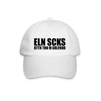ELN SCKS BTTR THN M GRLFRND - Baseballkappe - Weiß/Weiß - Vorne