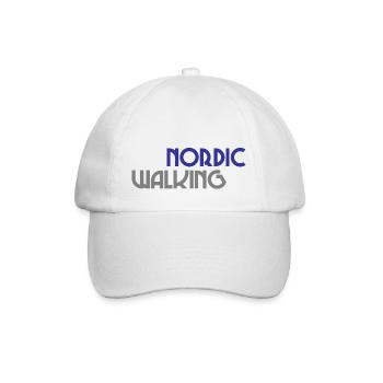 Nordic Walking - Sport - Ausdauersprt - Gehen - Baseballkappe - Weiß/Weiß - Vorne