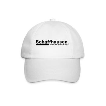 Schaffhausen Koordinaten Schaffhauser Geschenk - Baseballkappe - Weiß/Weiß - Vorne