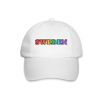 Gay Sweden Rainbow Typography - Baseball Cap - white/white - Front