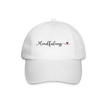 Achtsamkeit süßes Logo mit Herz - Baseballkappe - Weiß/Weiß - Vorne