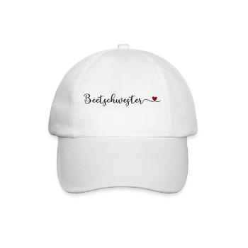 Beetschwester - lustiges Garten Design für Gärtner - Baseballkappe - Weiß/Weiß - Vorne