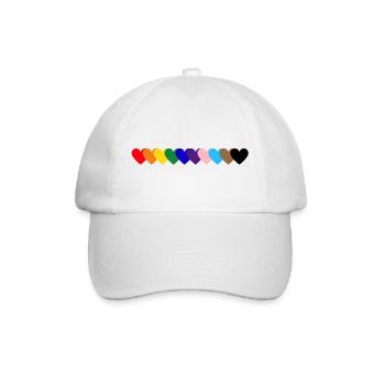 Regenbogen_Herzen_Pride - Baseballkappe - Weiß/Weiß - Vorne