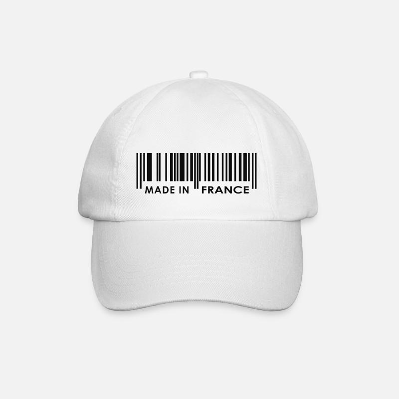 Made in France barcode - Baseball Cap - white/white