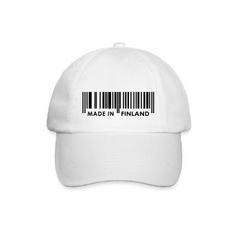 Bar code Made in Finland - Baseball Cap - white/white - Front