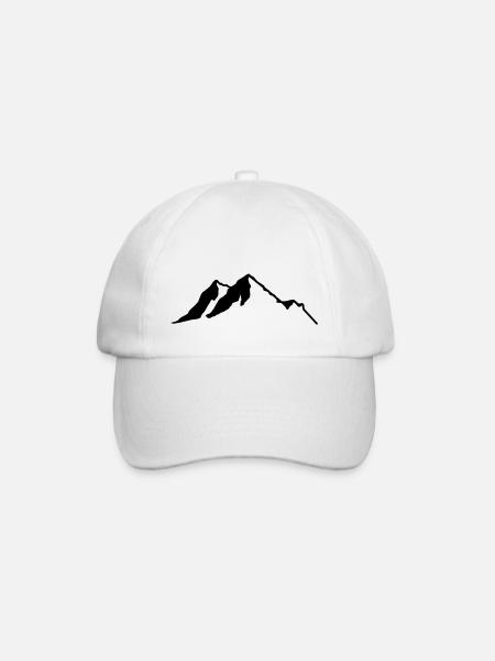 Berge - Baseballkappe - Weiß/Weiß