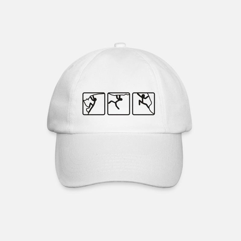 Kletterndes Strichmännchen 2 - Baseballkappe - Weiß/Weiß