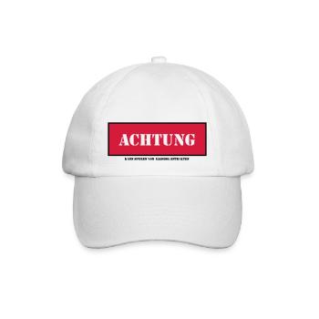 Achtung kann spuren von alkohol enthalten - Baseballkappe - Weiß/Weiß - Vorne