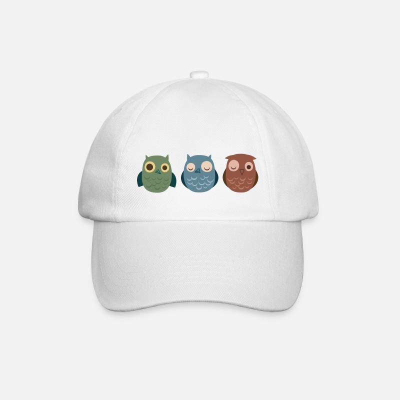 3 Eulen - Baseball Cap - white/white
