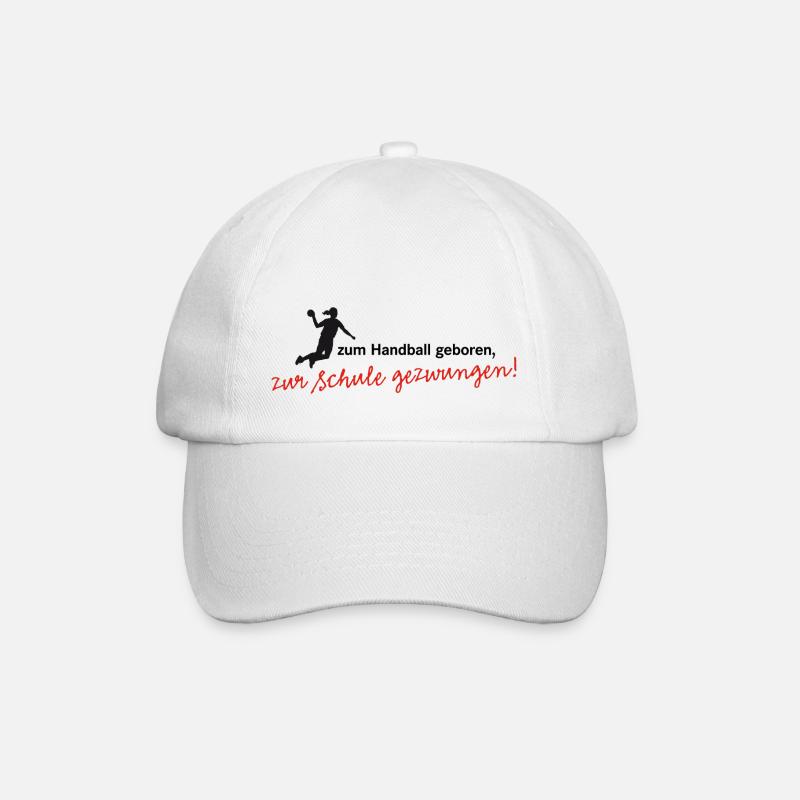 Zum Handball geboren, zur Schule gezwungen Mädchen - Baseballkappe - Weiß/Weiß