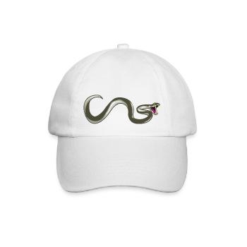 Schwarze Mamba Giftschlange - Baseballkappe - Weiß/Weiß - Vorne