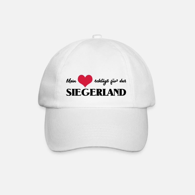 mein Herz schlägt für das Siegerland Siegen - Baseballkappe - Weiß/Weiß
