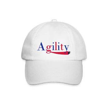 Agility Schrift ein Hund im Tunnel - Baseballkappe - Weiß/Weiß - Vorne