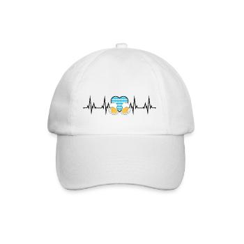 Bavaria Heartbeat ECG Beer Blue White - Baseball Cap - white/white - Front