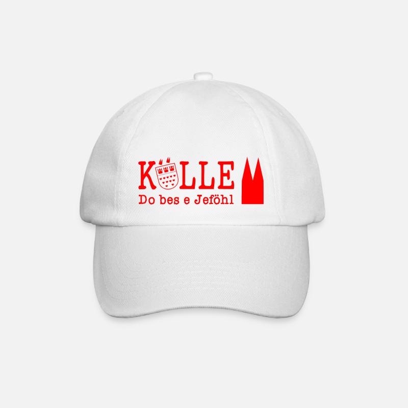 Kölle Do bes e Jeföhl - Rot Weiss Dom Karneval - Baseballkappe - Weiß/Weiß