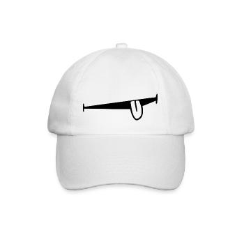 Bouche avec la langue tendue. Insolente - Casquette classique - blanc/blanc - Devant