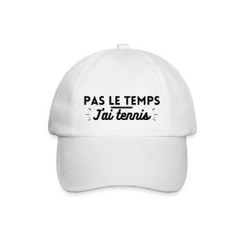 Pas le temps j'ai tennis. t shirt tennis - Casquette classique - blanc/blanc - Devant