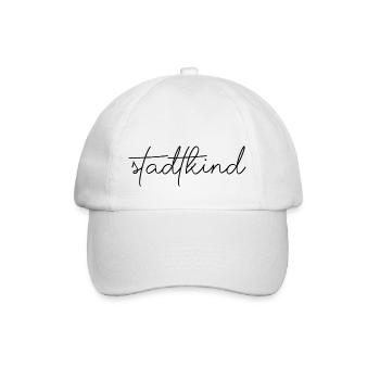 Stadtkind Spruch Schrift - Baseballkappe - Weiß/Weiß - Vorne