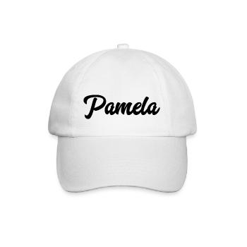 Pamela benutzerdefinierte Text Geburtstag Name - Baseballkappe - Weiß/Weiß - Vorne