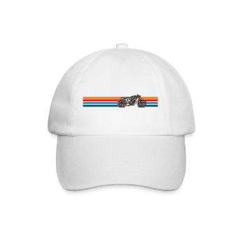 Retro Vintage Cafe Racer Motorcycle - Baseball Cap - white/white - Front