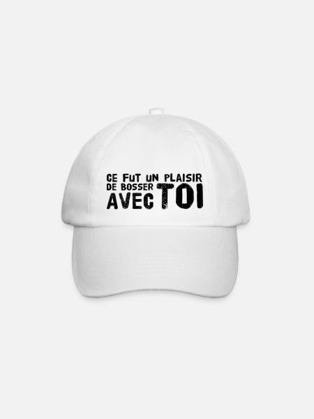 Ce fut un plaisir de bosser avec toi - Casquette classique - blanc/blanc