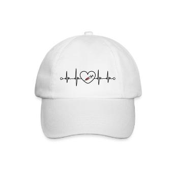 Impfstoff Virus Covid Herzschlag Puls Design - Baseballkappe - Weiß/Weiß - Vorne