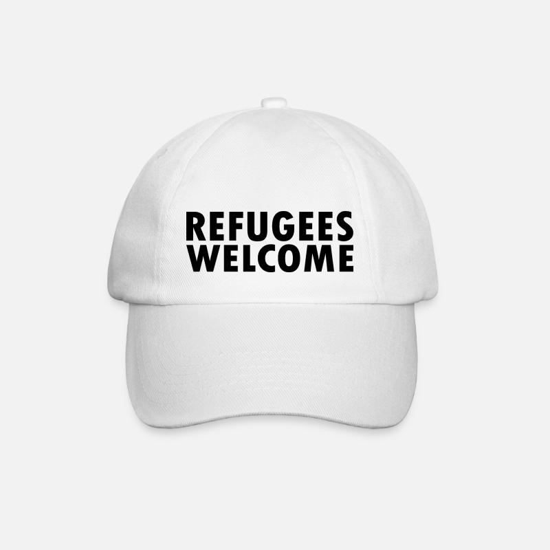 refugees welcome - Casquette classique - blanc/blanc