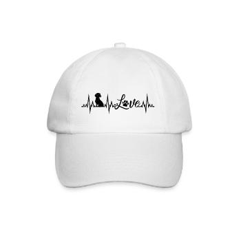 Dachshund Love Heartbeat Dogs Teckel Dachshund - Baseball Cap - white/white - Front