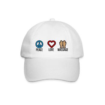 Peace Love Massage 2 - Baseball Cap - white/white - Front