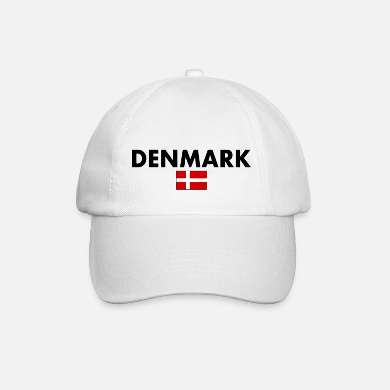Dänemark - Baseballkappe - Weiß/Weiß
