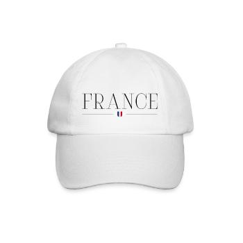 Ich liebe Frankreich Eleganz Stil Design Outfits - Baseballkappe - Weiß/Weiß - Vorne