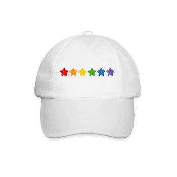 Regenbogen Sternchen LGBT lgbtqi queer - Baseballkappe - Weiß/Weiß - Vorne