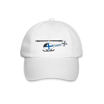 Finland Flag Helicopter Kids - Baseball Cap - white/white - Front