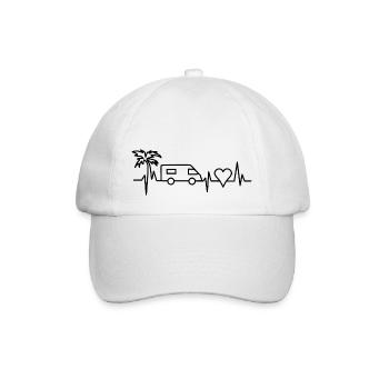 Mein Herz schlägt für Camper Van Leben - Baseballkappe - Weiß/Weiß - Vorne