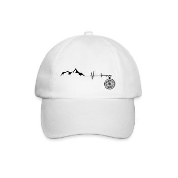 Heartbeat - Compass - Mountain - (6) - Baseball Cap - white/white - Front