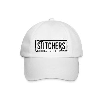 Stickerinnen gehen zum Stich - Weihnachts- und Geburtstagsgeschenk - Baseballkappe - Weiß/Weiß - Vorne