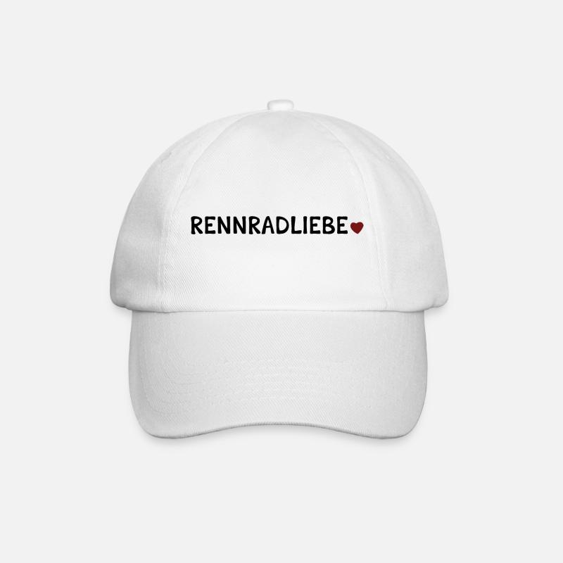 Rennradliebe - Baseballkappe - Weiß/Weiß