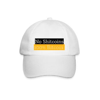 No Shitcoins 100% Bitcoin - Baseballkappe - Weiß/Weiß - Vorne
