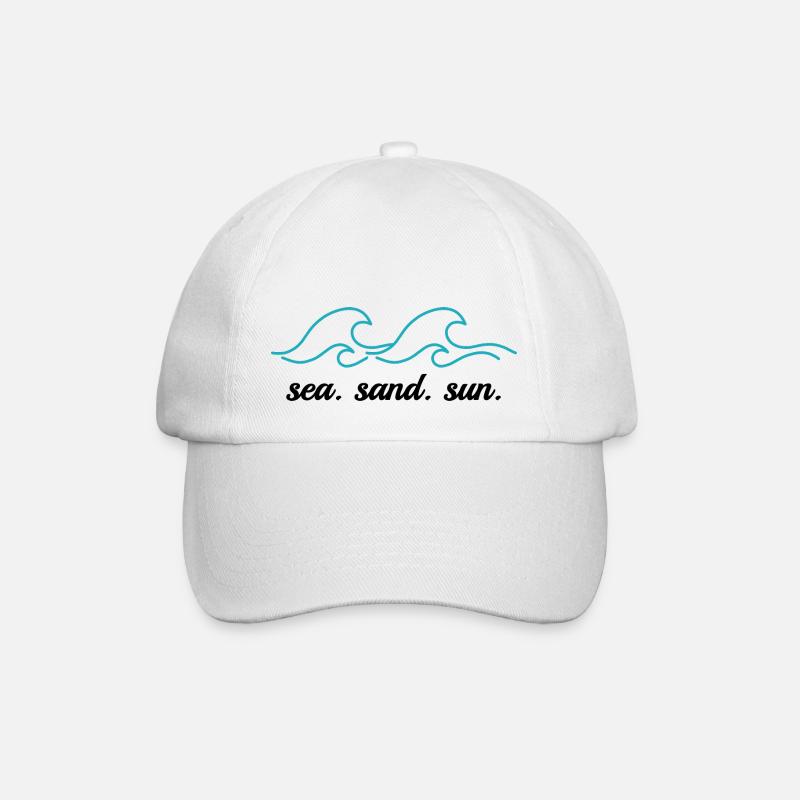 Wave Sea Sand Sun - Baseballkappe - Weiß/Weiß