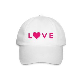 LOVE design with heart - Baseball Cap - white/white - Front