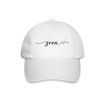 Sven Name Calligraphy Font - Baseball Cap - white/white - Front