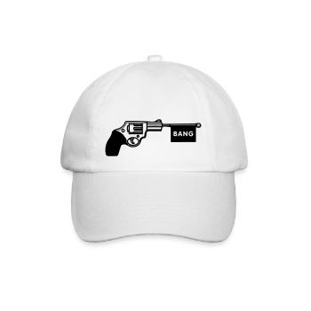 bang gun - Baseball Cap - white/white - Front