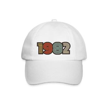 1982 Retro Jahrgang - Baseballkappe - Weiß/Weiß - Vorne