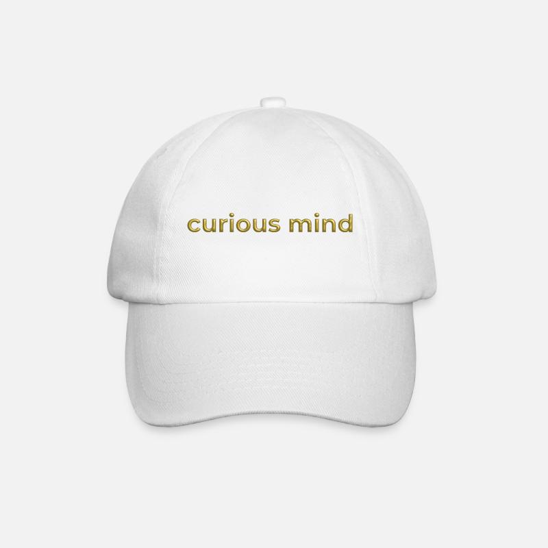 curious mind gold 3d schrift positive mindset - Baseballkappe - Weiß/Weiß