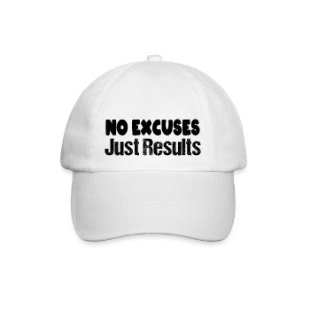 Pas d’excuses, juste des résultats - Casquette classique - blanc/blanc - Devant