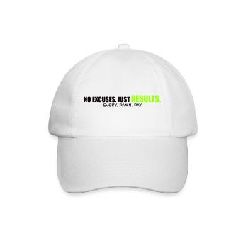 PAS EXCUSES - Chemise de mentalité de performance - Casquette classique - blanc/blanc - Devant