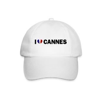 I love Cannes Frankreich - Baseballkappe - Weiß/Weiß - Vorne