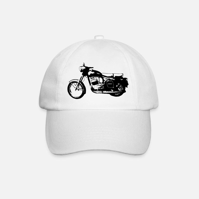 Motorrad Jawa 350 CZ - Baseballkappe - Weiß/Weiß
